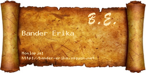 Bander Erika névjegykártya